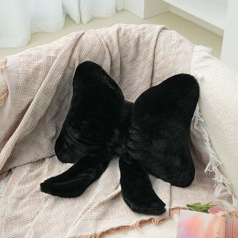 Coussin décoratif en forme de papillon, idéal pour un lit ou un canapé, noir, 32 x 38 cm (1/5)