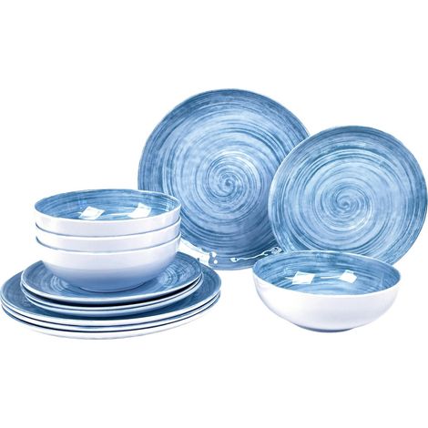 Pack vaisselle mélamine 12 pièces Céleste (1/5)