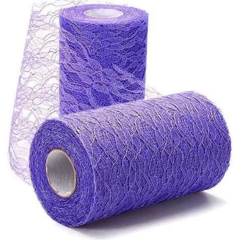 Spitzen Tischläufer 30cmx9m Lila für Hochzeiten, Geburtstage, Weihnachten
