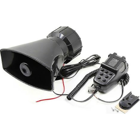 Megáfono para coche, bocina de alarma de 5 tonos, 12 V, 110 dB, altavoz potente, alarma contra incendios, ambulancia, sirena policial. (1/5)