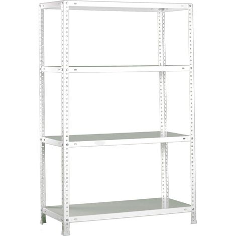 Estantería metálica con tornillos SIMON CLASSIC de 4 estantes (150x80x40cm) BLANCO (1/5)