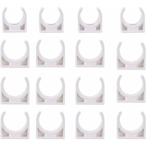 50 Pcs Pinces PVC Collier de tuyau d'alimentation en eau PVC 25 mm, 20 mm de diamètre intérieur, Total:50 pcs blanc (1/5)