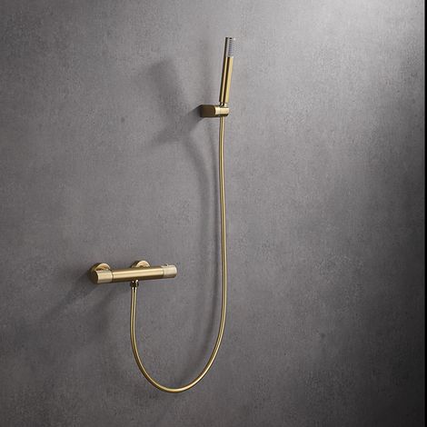 Imex -  Grifo Ducha y Bañera Termostatico Oro Serie Line