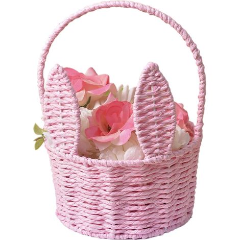 Panier De Pâques Lapin Panier Cadeau Fait Main Pour œufs En Chocolat  Décorations Naturelles Et Classiques Pour Salon Terrasse Pique-Nique Fêtes De Pâques Maison Vacances (1/5)