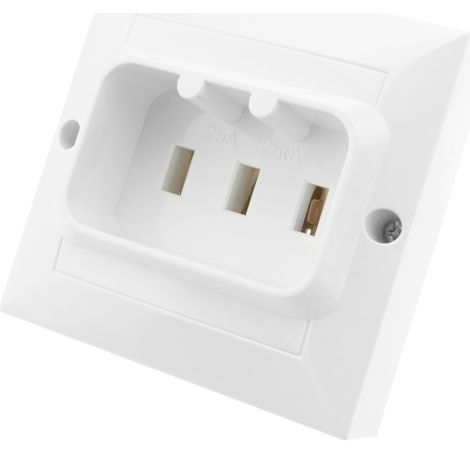 BeMatik - Prise de courant 25A 2P + T pour fours et cuisines 80x80mm blanc (1/5)