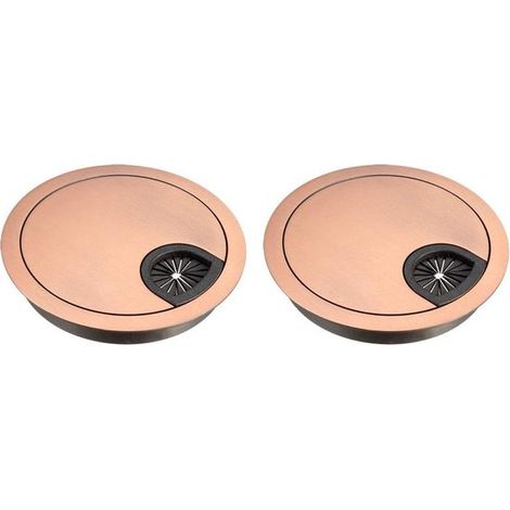 Passe-câbles - 2 Pièces - Goulotte de câbles de bureau - Organisateur de câbles - Plastique - Cache-câbles - Pour bureaux d'ordinateur et bureaux de bureau - Diamètre 60 mm x H16 mm (1/5)