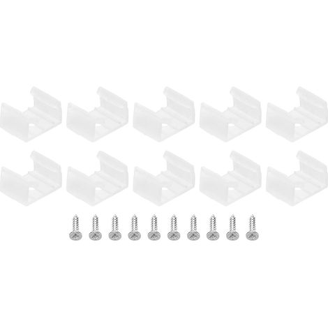 Clips De Fixation Pour Bande Lumineuse Led Lot De 40 Supports De Fixation En Plastique Avec Vis Pour Câble Ruban brillant Néon Rgb De 14Mm-17Mm Translucides (1/5)