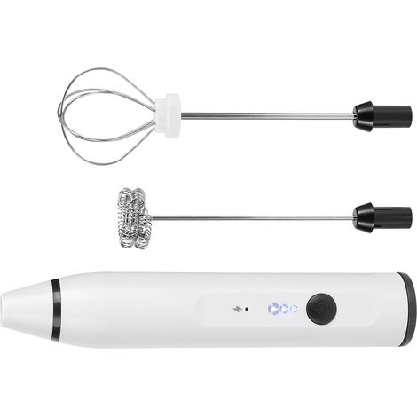 Petit fouet électrique portable, mini mousseur à café, latte et chocolat chaud, rechargeable par USB, blanc (1/5)