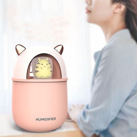 Niedlicher, tierförmiger, tragbarer USB-Luftbefeuchter mit einstellbarem Nebelmodus für Schlafzimmer und Zuhause (1/5)