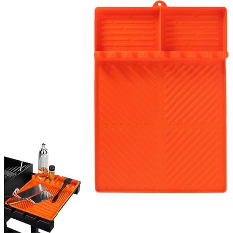 Tapis de cuisson en silicone, 40,6 x 29,2 cm, grand tapis de spatule de gril, outil d'étagère latérale, tapis de gril mat de qualité alimentaire, tapis de gril pour barbecue extérieur (1/5)