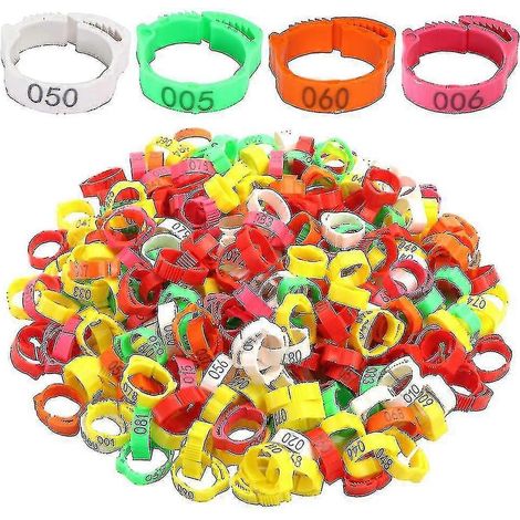 100 Stück Hühnerfußringe, verstellbare Größe, Geflügelbein-Nummerierungsschnalle-Red (1/3)