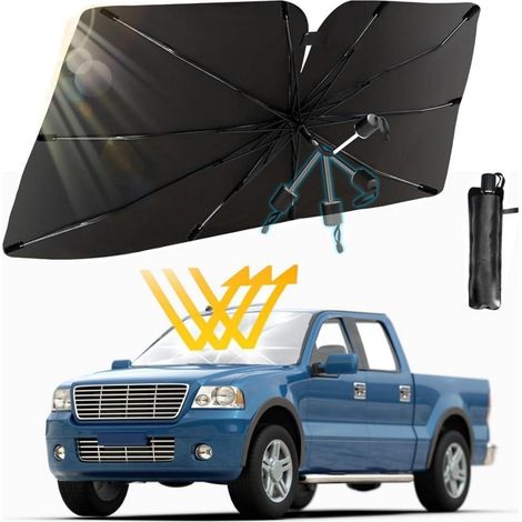 Sonnenschutz Frontscheibe Auto, faltbar, 130x75cm, UV-Schutz, schwarz (1/5)