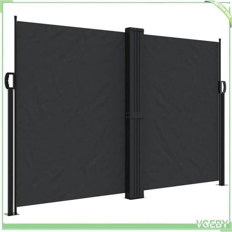 Auvent latéral rétractable - FAFEICY - 4004624 - Noir - 160x600 cm - Anti-UV et étanche (1/5)