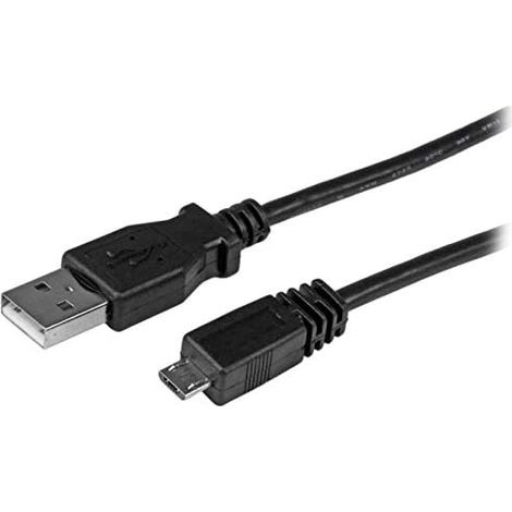 Startech.com 50cm micro usb b to usb to chargeur pour téléphone portable données usb 2.0 high speed hi speed - male to male - noir,1 an (1/3)