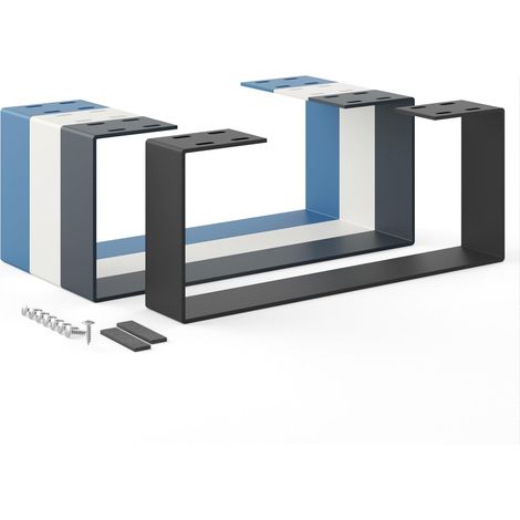 Schwarzes Tischbein aus Metall, 1 Stück Tischstütze/Gestell für Couchtisch, Esstisch, Schreibtisch, Bank Beingröße: 50 x 20 cm (1/4)