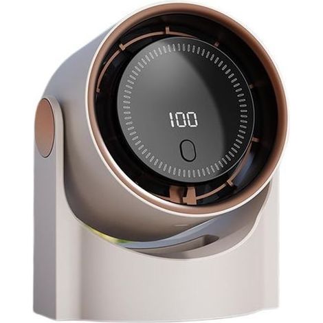 Ventilateur sans pales, affichage numérique, silencieux, portable, chargement USB, 13 x 8,4 x 16 cm, beige (1/5)
