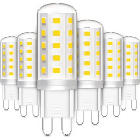 Lot de 6 ampoules LED G9 3W, équivalent à un halogène de 30W, blanc froid 6000K 380LM, pour chambre à coucher, salon, cuisine, jardin (1/5)