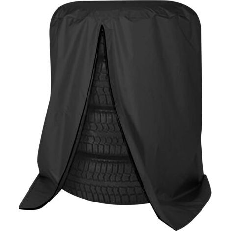 BUNTHAUS Housse universelle pour 4 pneus, housse de pneus étanche, sac de rangement saisonnier pour 4 pneus, sac à pneus anti-poussière, diamètre 75 cm x hauteur 115 cm (noir) (1/5)