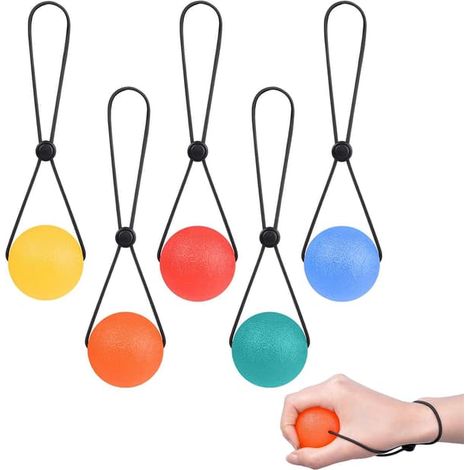 Lot de 5 balles anti-stress de 5,3 cm (2,1 pouces), portables et compressibles, pour renforcer les mains et soulager les tensions. (1/5)