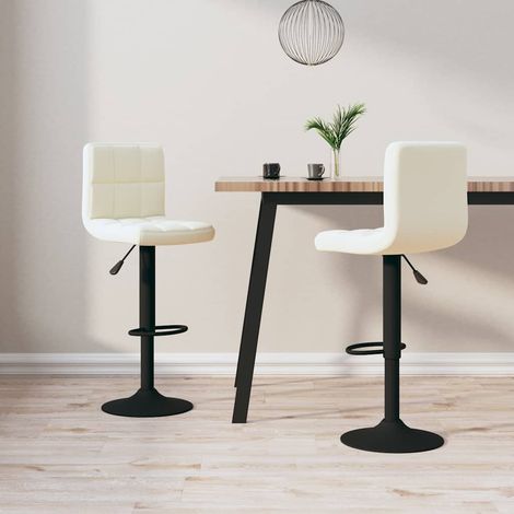 vidaXL Tabourets de bar lot de 2 crème velours (1/5)