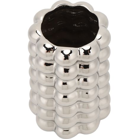 Vase céramique bulles plaquées argent déco original luxe sobre pour séjour bureau hall pot à fleur (1/5)