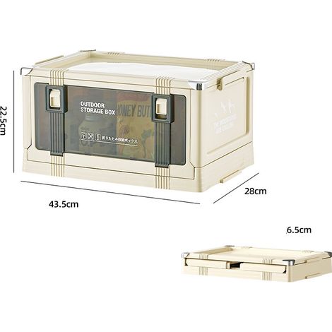 Aufbewahrungsbox für Camping im Freien, zusätzliche Aufbewahrungsbox für Wohnmobile, unverzichtbares Reiseaccessoire, dicke, faltbare Aufbewahrungsbox, 43,5 cm x 28 cm x 22,5 cm, weiß. (1/4)