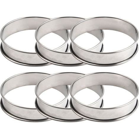 10 pcs Emporte-pièce rond, Acier inoxydable, Moule à mousse et gâteau, Outil de pâtisserie maison (1/5)
