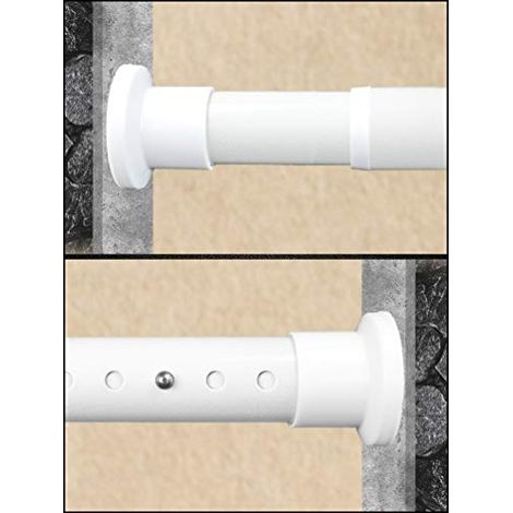 HOFACTORY BARRE TÉLESCOPIQUE, ACIER INOXYDABLE, BLANC., 310 X 360 CM