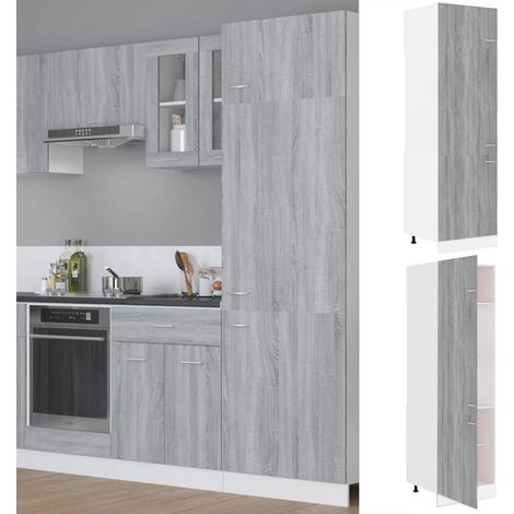 Kühlumbauschrank Lyon Grau Sonoma 60x57x207 cm Holzwerkstoff