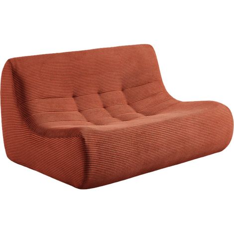 sweeek - 2-Sitzer Sessel mit Cordbezug, Cord, Terracotta (1/5)
