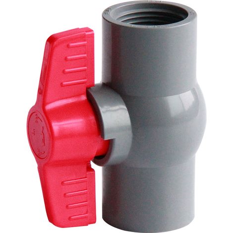 Vanne à boisseau sphérique en PVC, valve à boisseau sphérique en plastique (φ40 mm),pour tuyau d'alimentation en eau connexion par glissement gris (1/5)