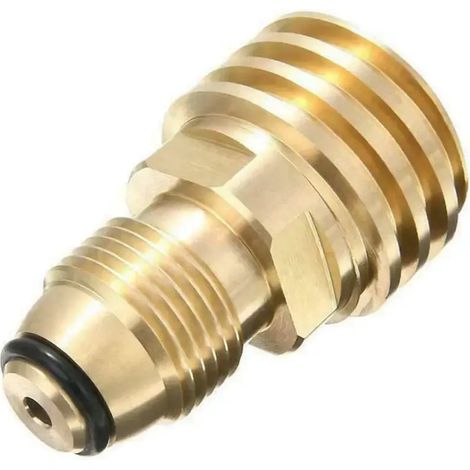 Adaptateur en laiton pour vanne de service de réservoir de propane LP vers sortie QCC - Pièce de rechange pour le gonflage de propane en camping et en extérieur - Adaptateur pour réchaud à gaz - Récha (1/5)