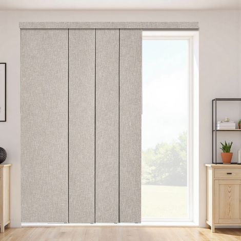 VEVOR Tende a Pannello Binario Estensibile da 116 cm a 218 cm di Larghezza, Tende a Pannello Regolabili Fino a 243 cm di Altezza, Tende a Pannello Oscuranti Verticali per Porte Scorrevoli, Marrone