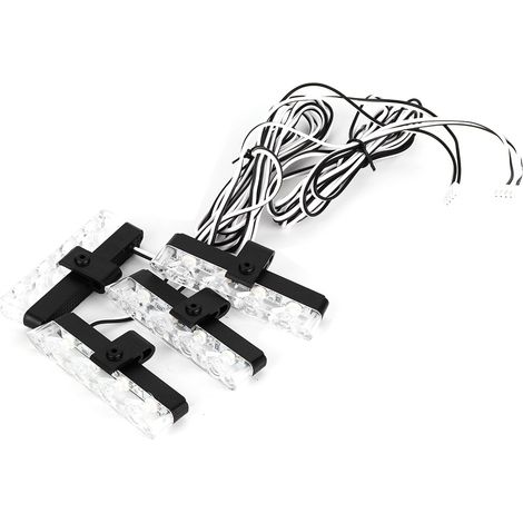4 Barres LED Clignotantes Stroboscopiques Décoratives Ultra Lumineuses 12V 24 LED Télécommande Sans Fil (1/5)