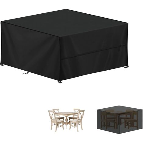 Housse Table Jardin 160x160x74cm Bâche Table de Jardin Imperméable Bache de Protection Exterieur Salon de Jardin, 420D Oxford Housse pour Mobilier de Jardin, Ensembles de Table et de Canapé (1/5)