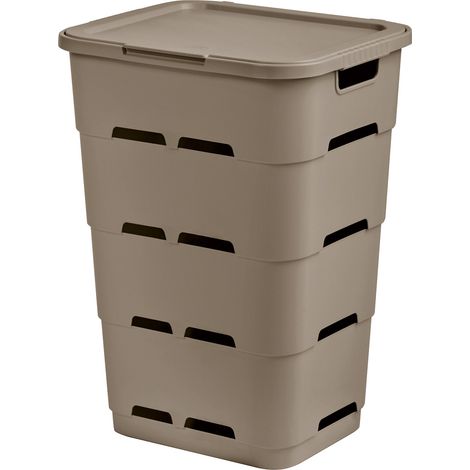 Tontarelli Wäschesammler Maya 45 L taupe Wäschebox Wäschetonne