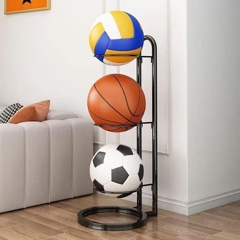 Fußballhalter, Vertikale Ballaufbewahrung, Basketballhalter aus Metall, Basketballständer, Abnehmbarer Basketballhalter, Ballhalter für Fußball und Basketball