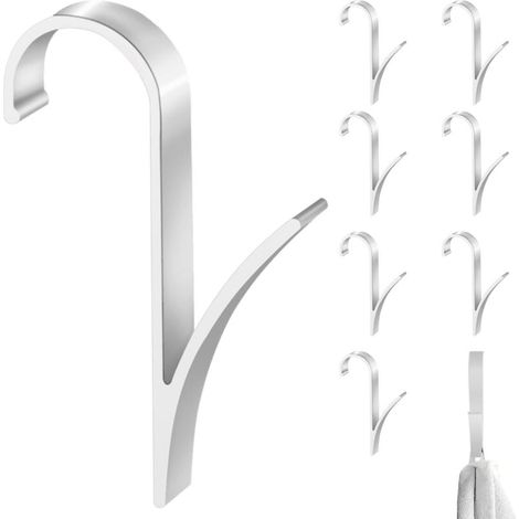 Lot de 8 Crochet Radiateur Seche Serviette - Aluminium Aérospatial étanche et Durable - Crochet Radiateur Rond - Crochet Serviette Salle de Bain - Patere Seche Serviette - Amovibles (1/4)