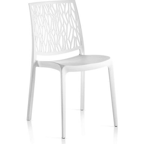 Ensemble de 4 chaises en résine monobloc "London Twist" par Flow Blanc (1/2)
