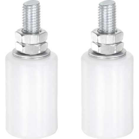 2x Guide Portail Coulissant Nylon - Rouleaux de Guidage Blancs Nylon dense, silencieux, résiste usure/corrosion, pour portail/garage/armoire/meuble, coulisse fluide, pose rapide (1/5)