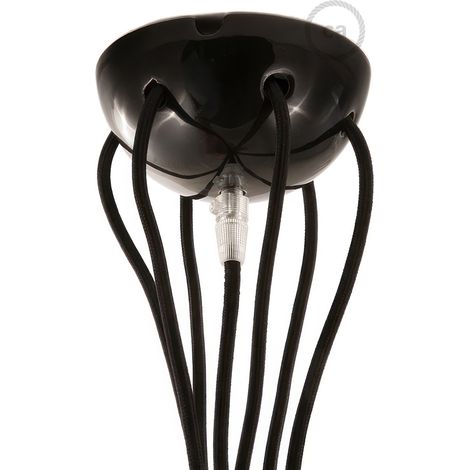 creative cables - Kit rosone in Ceramica a 7 Fori - Nero