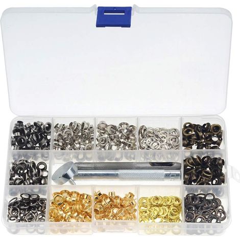 DOLASO Tüllen-Set mit 400 Metallösen mit Aufbewahrungsbox, zum Austausch von Zubehör (1/5)