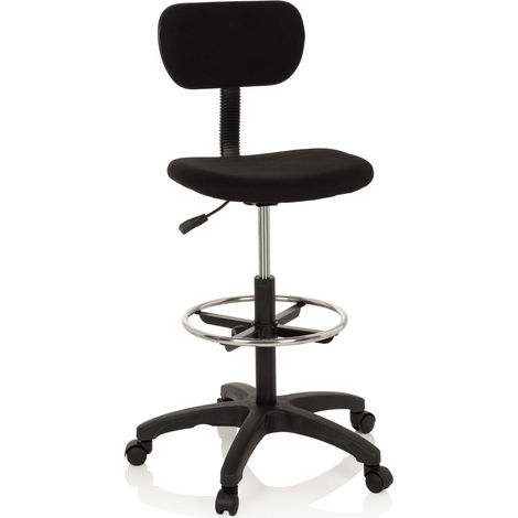 Arbeitsstuhl / Arbeitshocker TOP WORK 05 Stoff schwarz hjh OFFICE (1/5)