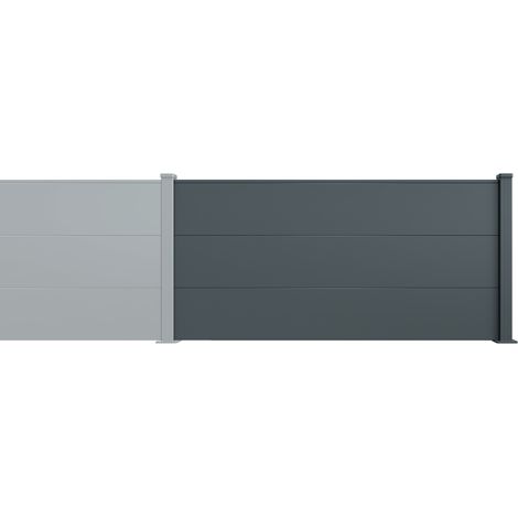 Kit d'extension clôture aluminium lames larges 2m H.90 gris anthracite - ALPIS (1/2)