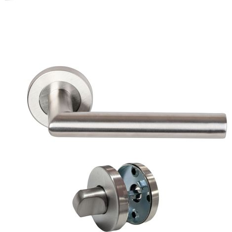 Manillas de puerta con rosetas «Elsa Ángulo Recto» de acero inoxidable 304 KLOSE BESSER +1 Par de rosetas de condena