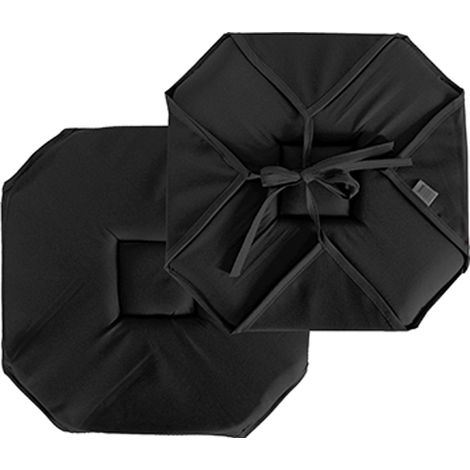 Homemaison – Galette de chaise noire 40x40 cm – Épaisseur 2,5 cm – Tissu 100% polyester 120 g/m² – Fixation par 4 rabats nouettes