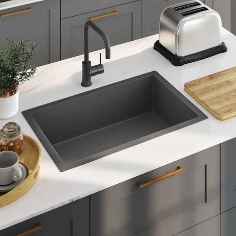 Évier Cuisine fait main - Cuve de cuisine Noir Acier inoxydable BV411812 - BonneVie (1/5)