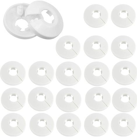 Lot de 30 cache-tuyaux en plastique blanc – Diamètre 16 mm pour tuyaux de 15 mm – Solution esthétique pour dissimuler tuyaux de radiateur (1/5)