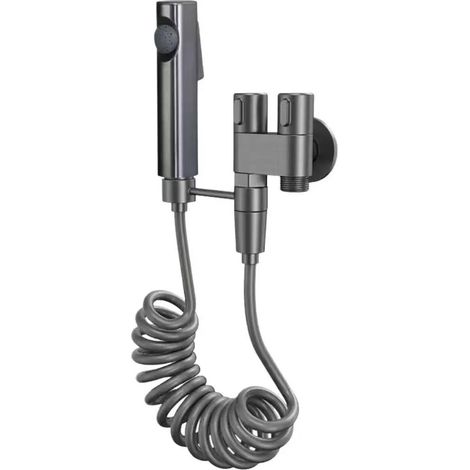 Bidet Handdouche - Manguera 1,5 m - 3 Modos de Chorro - Acero Inoxidable 304 - Para Aseo Personal y Limpieza de Mascotas - Gris (1/5)