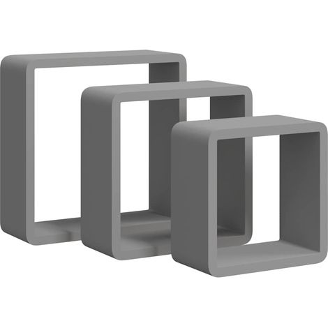 Maison Exclusive - Würfelregale 3 Stk. Grau MDF (1/5)